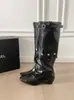 Botas de Caballero Desmontables de Tacón Bajo Botas Largas Diarias Otoño/Invierno Zapatos Remachados Adelgazantes Tacón Apilado 2026 Versátil Estilo Coreano Dos Formas de Usar