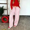 2026 Transfronterizo TK Amazon Primavera/Verano Nuevos Pantalones Largos Rectos Casuales Sueltos de Mujer Europeos y Americanos con Bloques de Color, Rayas y Estampados