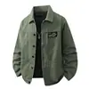 Jaqueta Lapela Cross-Border Amazon 2026 Estilo Workwear para Homens, Jaqueta Cool Casual Solta com Múltiplos Bolsos, Estilo Retro Americano