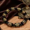Artículos pequeños populares para puestos: Pulseras de Cuentas Cilíndricas Esmeriladas con Mantra de Seis Sílabas para Hombres y Mujeres con un Toque de Lujo