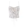 Comércio Exterior Transfronteiriço Roupas Femininas 2026 Moda Europeia e Americana Ajustada na Cintura Afinando Renda Vazada Top Camisola Feminino C36857