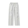 Pantalones Deportivos Casuales Rectos Sueltos para Hombre, Primavera y Otoño 2025 Nuevos Pantalones Paracaídas de Pierna Ancha Tendencia Estilo Americano Ropa de Trabajo, Algodón Negro