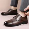 Zapatos de Piel para Hombre Zapatos de Tres Ojales Casual de Negocios Formal Británico Derby Zapatos de Boda Resistentes al Desgaste Viaje al Trabajo Zapatos para Hombre