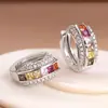 Nuevos Pendientes Geométricos Europeos y Coreanos de Cao Shi para Mujer, Joyería Cuadrada con Circonita Incrustada, Joyería Elegante y Sencilla para Combinar Diariamente