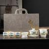 Juego de té de porcelana blanca jade grasa de oveja traje de té kung fu un cuenco seis tazas de alta gama lujo ligero té para actividades empresariales regalos