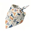 Bandana de Algodão Sarjado para Cachorro Estilo Amarrar Babador Infantil Lenço de Cabeça para Bebê Embalado Individualmente