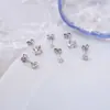 Brincos Europeus e Americanos Transfronteiriços em estoque Zircônia de Garra Quatro Pontas Peça Única Brincos com Fecho Borboleta de Aço Inoxidável Brincos de Piercing Conjunto de Brincos