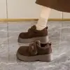 Nuevos Zapatos Birkenstock de Invierno Gruesos para Mujer 2026 con Forro de Felpa, Cierre de Velcro, Zapatos Peludos, Mocasines Maillard que Aumentan la Altura, Zapatos de Algodón