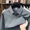 Camisa POLO de manga larga transfronteriza del sudeste asiático, camiseta básica casual de negocios para otoño e invierno, camiseta de cuello alto antibacteriana de alta gama para hombre