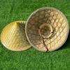 Sombrero de ala ancha grande de cuero verde tejido de bambú para adulto niño exterior sombrilla sombrero para el sol granjero jardín té pesca sombrero de paja