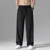Pantalones Rectos de Seda Helada Transfronterizos para Hombre, Verano Holgados con Caída Casual Modernos Finos de Secado Rápido Deportivos para Adolescentes