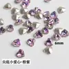 Celebridad de Internet Arte de Uñas Corazón Diamante Joyería Super Brillante Cristal Vidrio Punta Inferior Diamante Grande y Pequeño Colorido Corazón de Durazno Diamante Joyería para Uñas