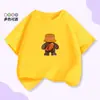Camisetas de Moda de Verano para Niños con Cuello Redondo y Manga Corta, Tops Holgados para Niños de Mediana Edad y Mayores, Estilo Coreano de Dibujos Animados, Algodón Puro, Casual, Ropa Familiar