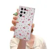 Estilo minimalista japonês e coreano, retrô, pequena cereja vermelha, formato de coração, capa transparente macia de cobertura total para Galaxy S26, capa protetora para S25+