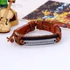 Donde hay voluntad hay un camino pulsera de cuero de vaca tejida con letras inglesas de aleación retro