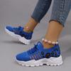 Zapatos Deportivos Casuales para Mujer de Talla Grande Transfronterizos Nuevos de Punta Redonda con Cordones Planos Zapatos de Malla Cómodos Tallas 35-43