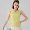 Chaleco de Running y Yoga Ultra Delgado, Holgado, Transpirable, Sensación de Piel Desnuda, Ropa Exterior Elástica Moldeadora sin Mangas, Top de Fitness para Pilates