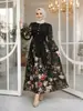 D183# Vestido Nuevo Estilo Talla Grande para Mujer Chifón Estampado Patchwork Estilo Largo Dobladillo Amplio Falda Larga Venta Directa de Fábrica
