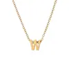 Collar con colgante pequeño de moda 26 letras inglesas acero de titanio oro de 18k cadena de clavícula simple versátil sin decoloración venta al por mayor