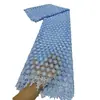 Tecido de Renda Bordado Floral Pequeno em Largura Total Solúvel em Água, Material para Acessório de Roupa Vestido Cor Sólida Vazado Guipure