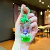 Mini Adornos de Acrílico Rellenos de Aceite Llavero de Arena Movediza Colgante para Mochila de Pareja Lindo Colgante de Pareja