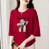 Comercio exterior transfronterizo ropa de maternidad, camiseta de manga tres cuartos para mujeres de mediana edad y mayores, holgada, casual, top básico versátil