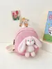 Mochila de bebê mini coelho de desenho animado para jardim de infância de 3 a 5 anos, estilo ocidental, mochila para passeio de menino e menina, mochila escolar fofa