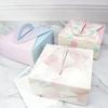 Flores de Primavera y Luna de Otoño Caja de Regalo Portátil de 4 Piezas para Pasteles de Yema de Huevo 63-80g Empaque de Pastel de Luna Caja para Pasteles Caja de Papel para Pasteles de Nieve