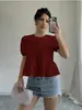 Nueva camisa floral acuarela degradada transfronteriza europea y americana, cuello en V, manga larga, corte holgado, casual, elegante, top para vacaciones en la playa