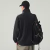 Sudadera Cardigan con Cremallera para Hombre con Cuello Alto, Color Sólido, Chaqueta Casual Retro Japonesa, Chaqueta de Moda Nueva Primavera/Otoño 2026