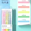 Set de Marcadores Resaltadores Retro de Doble Punta con Ventana Transparente para Estudiantes de Primaria y Secundaria, Bolígrafos Coloridos para Tomar Notas y Diario