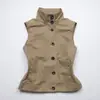 Colete em Camadas para Mulheres com Gola Alta, de Botão Único, Ajustado na Cintura, Emagrecedor, com Bolsos, Estilo Workwear, Colete sem Mangas Casual Retrô