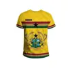 Camiseta Moda 2026 África Ghana Estampado 3D Camiseta Casual de Cuello Redondo para Hombre Camiseta Deportiva de Verano con Cuello Redondo y Manga Corta