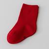 Bebés recién nacidos niños y niñas bebé bebé niños pequeños algodón peinado primavera y otoño invierno año nuevo calcetines rojos bolsa transparente venta al por mayor