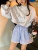 Corea del Sur Dongdaemun Verano Vintage Reductor de Edad Puntada Encaje Encaje Cintura Alta Combinación Perfecta Rayas Pantalones Anchos para Mujer