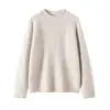 Suéter Grueso de Cachemir Pesado para Mujer, Cuello Redondo, Borde Enrollado, Jersey, Tejido 100% Cachemir Puro, Suéter de Manga Larga para Capa Base