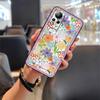 Adequado para Capa de Celular Infinix com Borda Completa, Animação Feminina Personalizada, Textura Criativa, Dissipação de Calor, Casal de Flores Luxuoso e Fofo