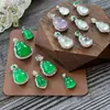 Collar de Cadena para Clavícula de Plata S925 con Colgante de Calcedonia Blanca de Alta Calidad en Forma de Calabaza Incrustado con Ágata de Color Jade para Mujeres, Cadena de Moda Ligera de Lujo para Socialité