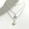 Cadena de Perlas Oceánicas de Venta Caliente Transfronteriza Europea y Americana Cadena para Clavícula de Mujer Colgante de Estrella de Mar y Concha Collar Multicapa Apilable Venta al por Mayor