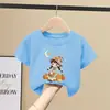 Camiseta de Manga Curta para Meninas Verão 2026 Nova 100% Algodão Top de Verão Infantil para Crianças Maiores Camisa Fina de Meia Manga