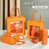 Bolsas de regalo transparentes con ventana, cajas de joyería de papel multicolor, juegos de regalo de muñeca y flores de cumpleaños