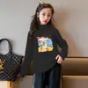Y2349# Camiseta Básica de Veludo Coringa Manga Longa Infantil Primavera e Outono Camiseta Casual Top Branco para Bebê Feminino Gola Redonda