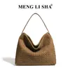 Bolsa de Palha Grande Capacidade Nova Tendência Retrô Estilo Coreano, Bolsa de Ombro Transversal para o Dia a Dia, Bolsa de Mão Fashion