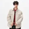 Jaqueta Leve de Penas com Gola Estilo Coreano Masculina 2025 Inverno Nova Moda Retrô Versátil Casual Cor Pura Jaqueta Tendência