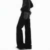 Jeans preto com rebites metálicos e estampa de cobra, estilo de rua, para mulheres e homens, vibe de outono, efeito lavado e empilhado, perna reta, levemente alargado