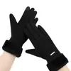 Guantes de Invierno de Cuero para Hombre para Montar con Forro Polar Engrosado Cálido a Prueba de Viento Impermeable Pantalla Táctil Guantes de Invierno para Motociclismo