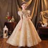 Vestidos de Anfitriã para Meninas, Roupas Elegantes para Performance de Piano, Vestidos de Princesa para Crianças, Vestidos para Florista de Casamento, Vestidos de Tule Bufantes para Meninas para o Outono