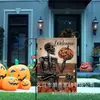 Banderas de Jardín Personalizadas Transfronterizas con Gato Negro, Calavera, Elfo, Calabaza, Decoraciones de Patio de Halloween, Banderas Impresas por Ambos Lados