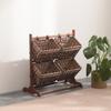 Cesta tejida de almacenamiento multicapa personalizada, Cesta de mimbre de ratán para colgar en el suelo, Estante de almacenamiento, Almacenamiento de tela, Estante de almacenamiento de artículos varios de ratán