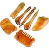 Palo de Masaje Facial Lifting, Cepillo Meridian, Herramienta de Belleza para Puntos de Acupuntura de Pies, Bolígrafo de Acupresión, Tabla Raspadora de Masaje para la Salud de Resina